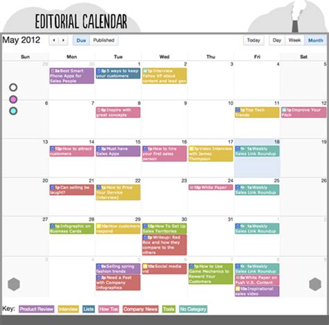 Social Media Editorial Calendar Example The Power Of Organization