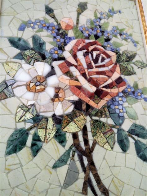 Panno Rosen Marmor Mosaik Blumen Gerahmte Malerei Blumen Etsyde