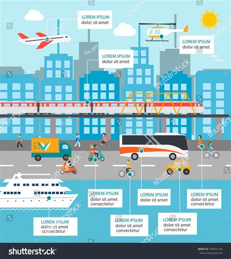 City Transportation And Traffic Infographics Design Elements With