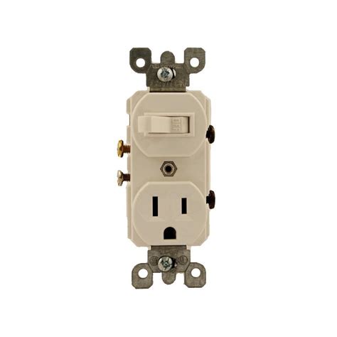 Leviton 15 Amp Combination Switchoutlet White 5225 Ws The Home Depot
