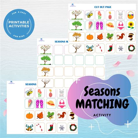 Seasons Matching Activity For Kids Preschool Sorting Game Etsy