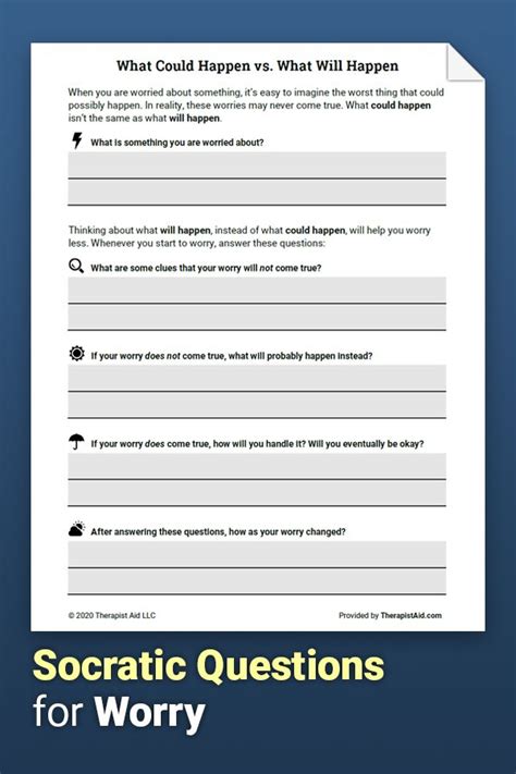 As the client is exposed to their triggers, they will practice refraining from their compulsive behaviors. Worry Exploration Questions (Worksheet) | Therapist Aid ...