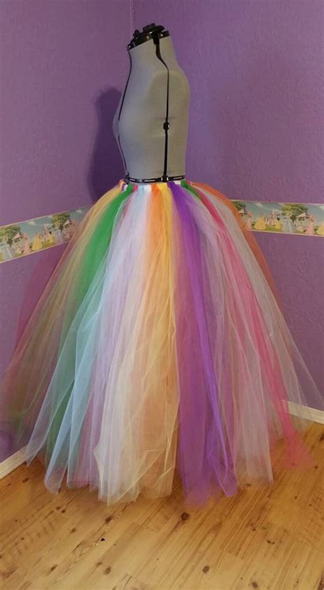 Adult Long Rainbow Tutu Skirt Etsy