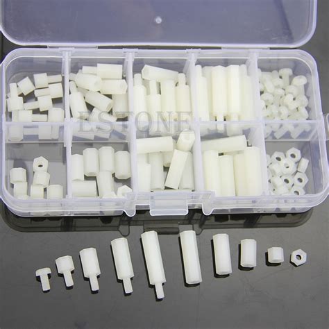 M3 Nylon Hex Spacers Screw Nut Assortment Kit Stand Off Plastic