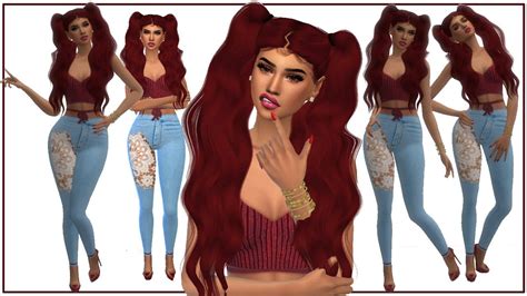 Sims 4 Cas Elle Evans Rocking Her Red Hair Full Cc List Youtube