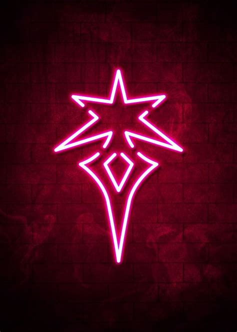 Final Fantasy Xiv Neon Class Emblems Dark Knight Displate Artwork By