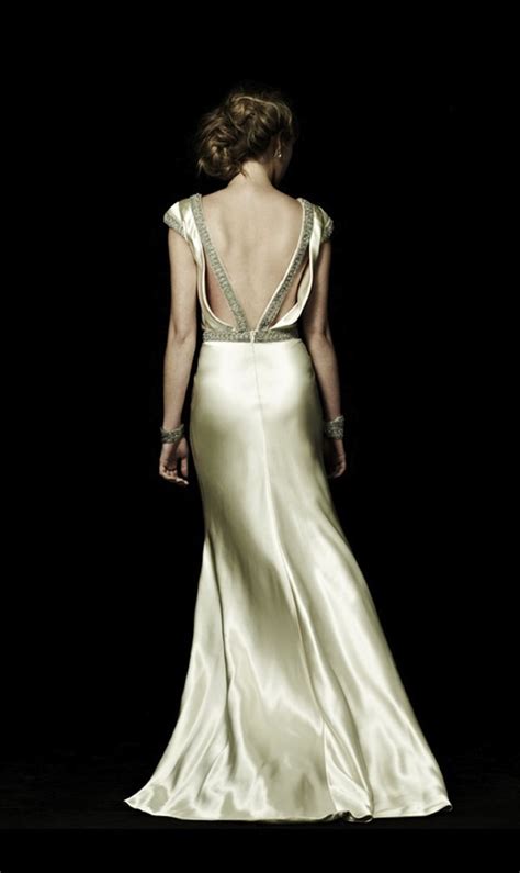 Daring Open Back Wedding Dress Silk With Covered Buttons