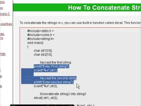 Write A Program To Concatenate Two Strings Using Strcat Function