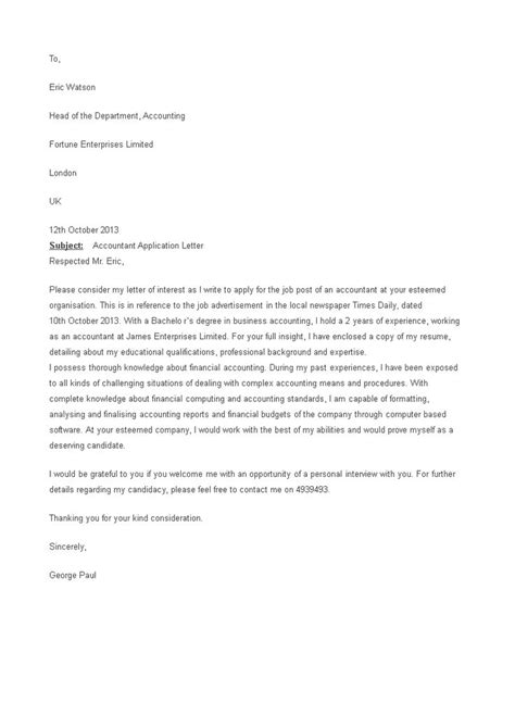 Free job application letter template for accountant. Accountant Job Application Letter - How to make an ...