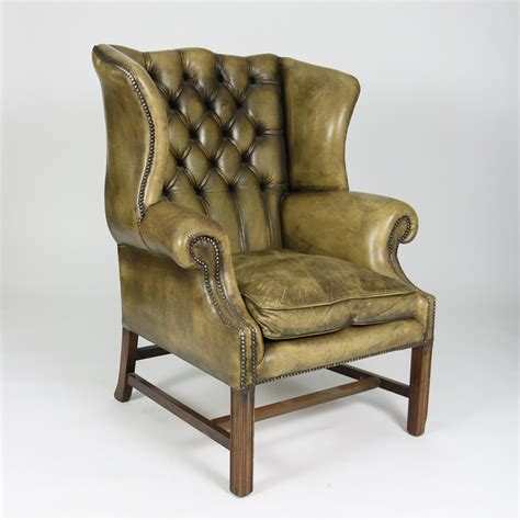 Search all products, brands and retailers of wing leather armchairs: Tufted Green Leather Wingback Chair. Ph. (415) 355-1690