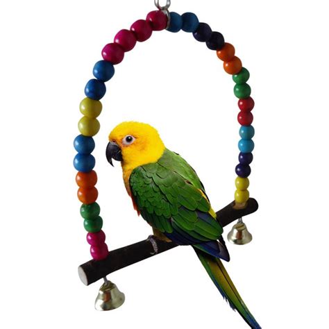 Colorful Bird Toys Parrot Swing Stand Bird Cage Toys For Parrots Climb
