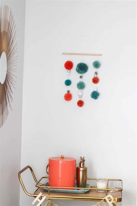 Colorful Fun And Easy Diy Pom Pom Wall Hanging Tutorial