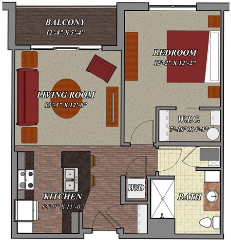 1 Bedroom 1 Bathroom Style B1 Lilly Preserve Apartments