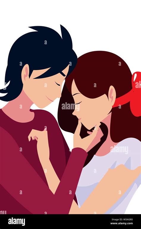 Romantic Couple Hugging Love Image White Background Vector Illustration