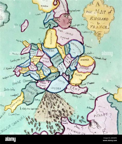 James Gillray 7565 1818 English Cartoonist A New Map Of England