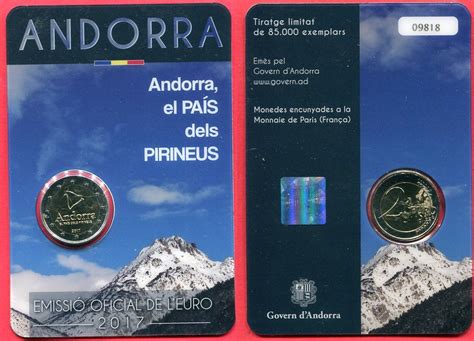 Andorra 2 Euro 2017 Das Land In Den Pyrenäen Stempelglanz In Coincard