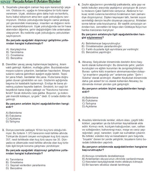 8.sınıf Türkçe - Anlatım Biçimleri ve Düşünceyi Geliştirme Yolları