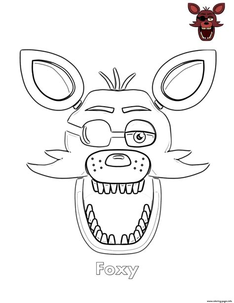 Foxy Face Fnaf Coloring Page Printable