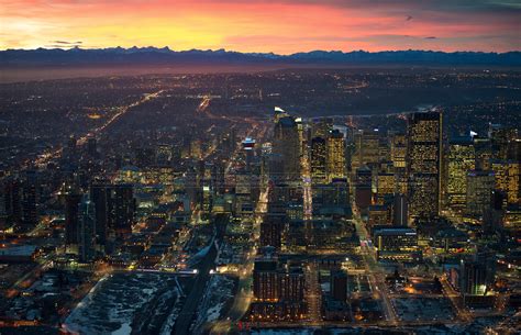 Aerial Photo Calgary Skyline 2015