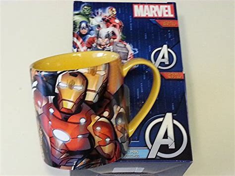 finex black iron man marvel avengers superhero ceramic coffee mug water tea cup with lid and spoon