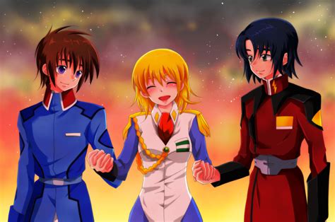Cagalli Yula Athha Athrun Zala And Kira Yamato Gundam And 1 More Drawn By Macchajam513