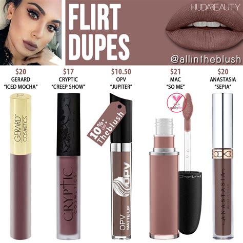 Huda Beauty Flirt Liquid Matte Lipstick Dupes All In The Blush