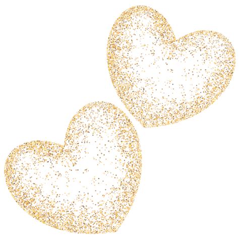 Glitter Heart Shape Transparent Bubble Glitter Gold Heart Png