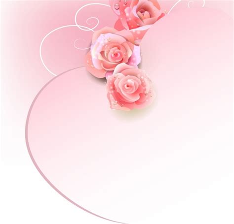 Wedding Background With Pink Roses Vectors Graphic Art Designs In