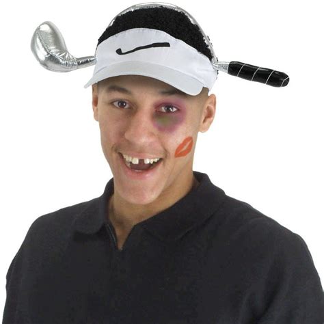 Adult Funny Cheetah Woods Golf Club Golfer Golfing Costume Visor Hat