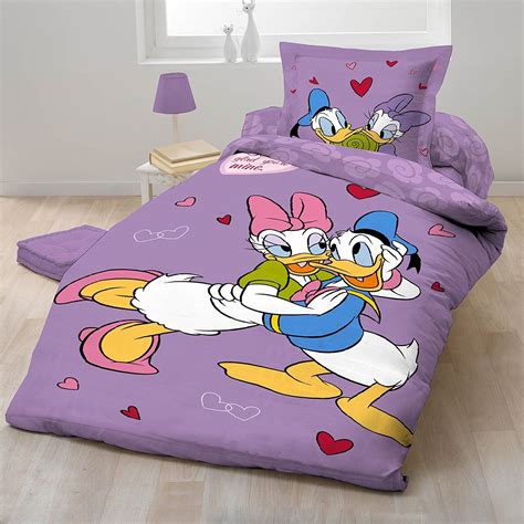 Disney Donald And Daisy Duck Twin Comforter Duvet Set 100 Cotton