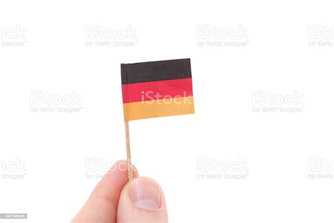 Hand Holding German Flag All On White Background Stock Photo Download