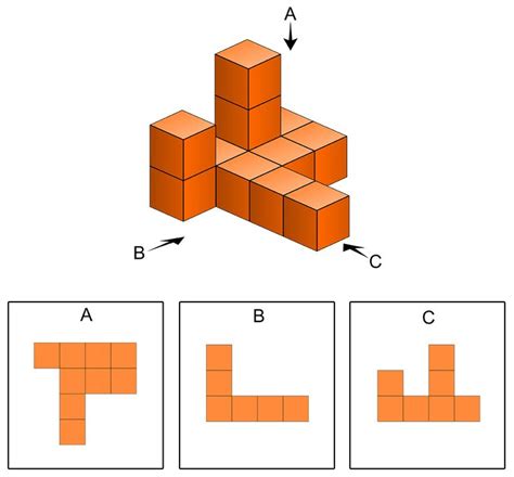 3d Views Find The Correct View Of A Certain Side Of A 3d Object Top