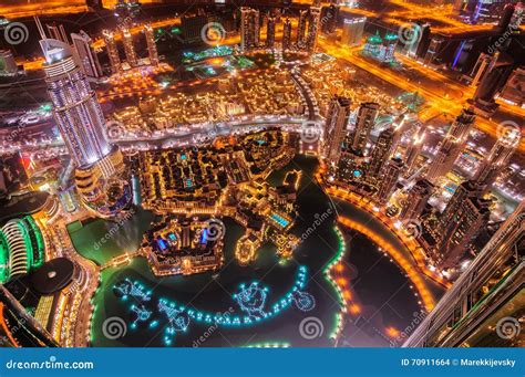 Dubai Downtown Aerial View Dubai United Arab Emirates Stock Photo