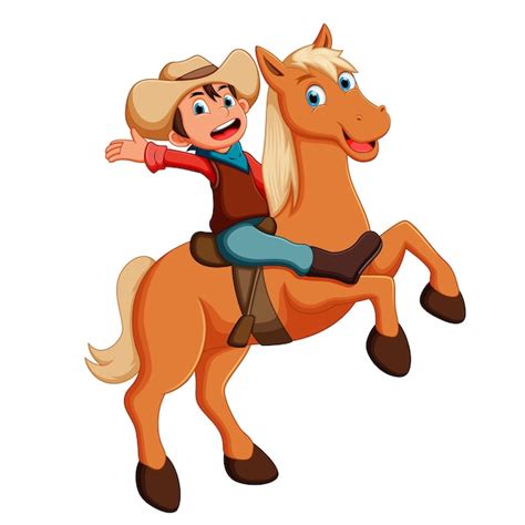 Cartoon Cowboy Riding Horse All About Cow Photos