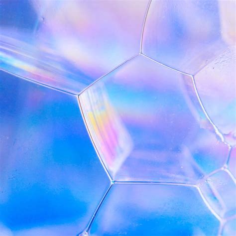 Iridescent Bubbles Illusions Blue Aesthetic Macro