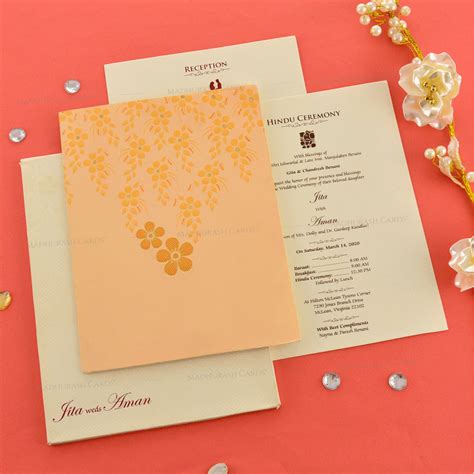 Elegant Wedding Card 19132 With Floral Designs My Shadi Cards