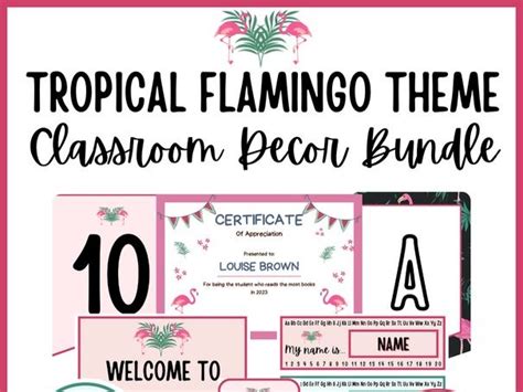 Tropical Flamingo Complete Classroom Decor Pack Teaching Resources