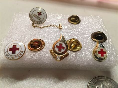 Collection Of Red Cross Volunteer And Blood Donation Pins Ebay