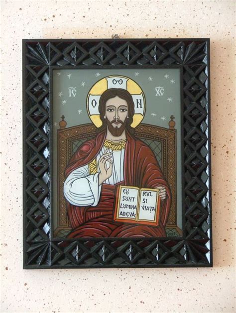 Icoane Pe Sticla Creatii Proprii Paint Icon Bible Images Glass Painting