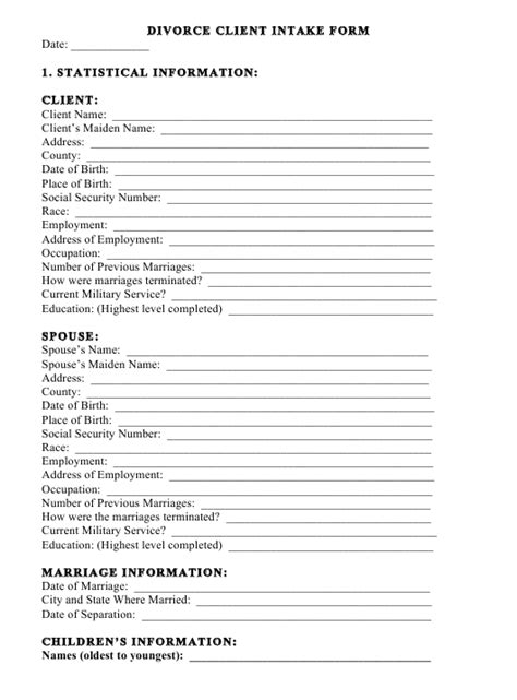 Find content updated daily for legal client intake form Divorce Client Intake Form Download Printable PDF ...