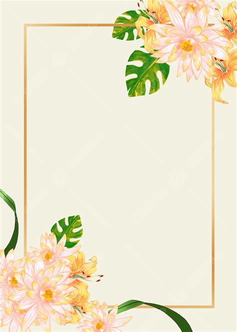 Watercolor Lily Plant Floral Background Lily Flowers Green Leaf