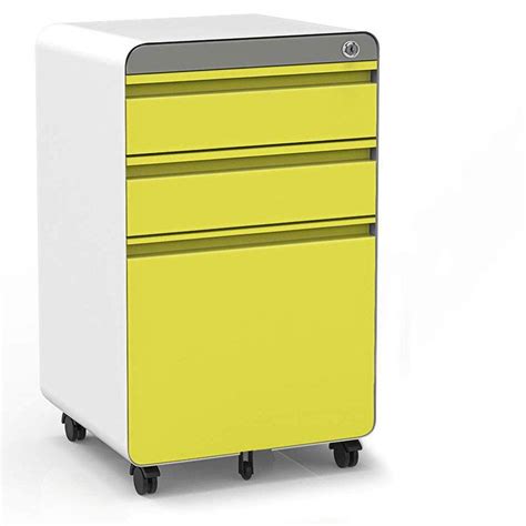 Dripex Fully Assembled 3 Drawer Mobile File Cabinet For A4 File