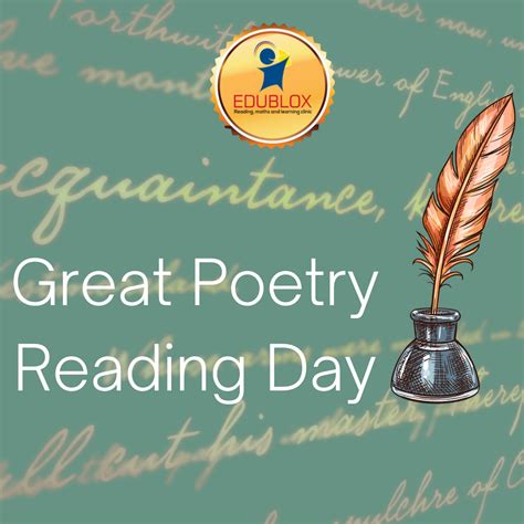 Today Is Great Poetry Reading Day Edublox Kempton Park