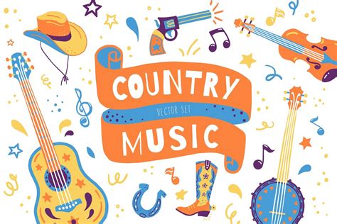 Country Music Vector Set Custom Designed Illustrations ~ Creative Market