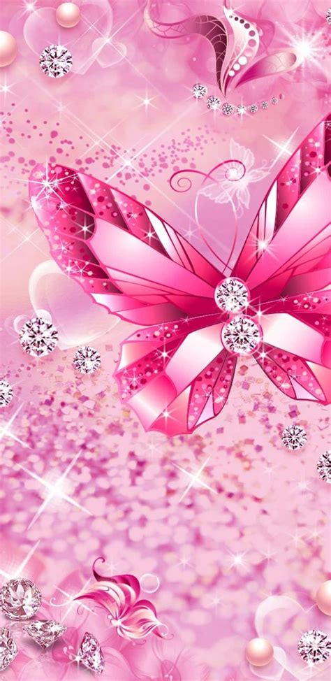 Free Pink Glitter Butterfly Wallpaper Downloads 100 Pink Glitter