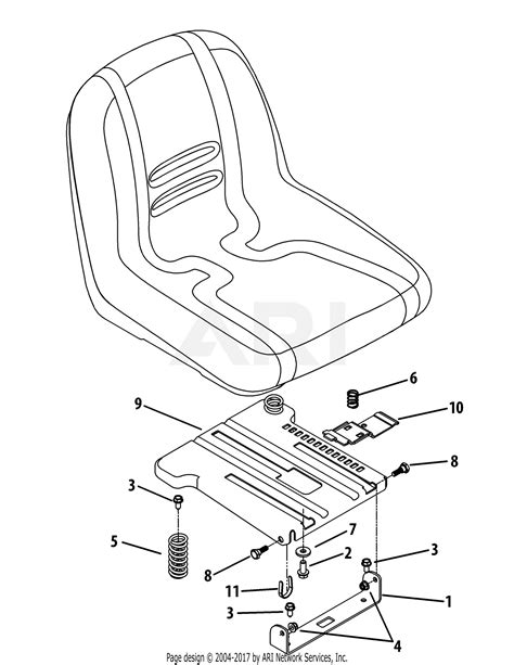 Troy Bilt 17wf2acs011 Colt Xp 2012 Parts Diagram For Seat Adjustment