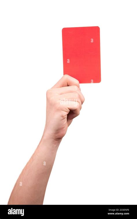 Soccer Referee Hand Holding Red Card Stock Photo Alamy