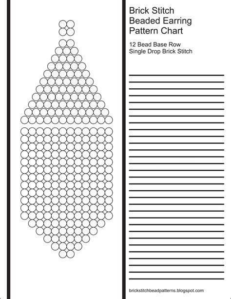 Brick Stitch Bead Patterns Journal 12 Bead Base Row Blank Round Beaded