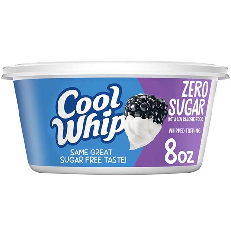 Cool Whip Zero Sugar Whipped Cream Topping 8 Oz Tub