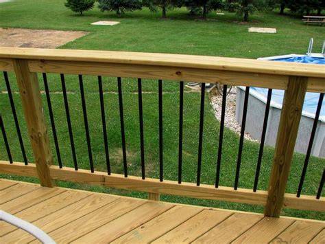 Get suggestions on what paint colors to use for your railings, spindles and oak banister. Black Aluminum Deck Spindles • Decks Ideas